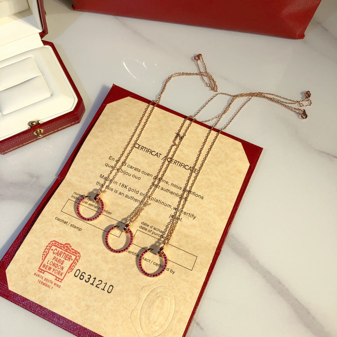 GlowJUSTE NECKLACE GOLD RED DIAMONDS