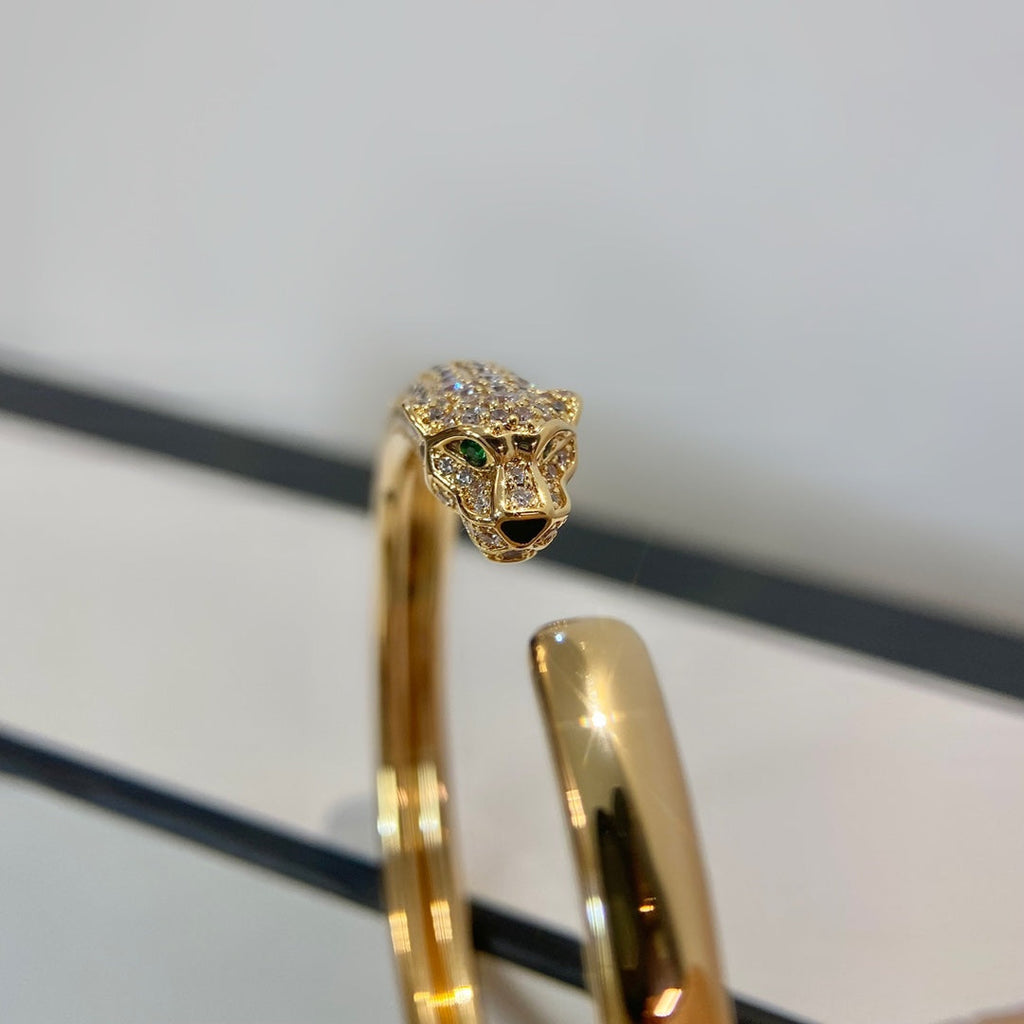 GlowPANTHERE GOLD DIAMOND OPEN BRACELET