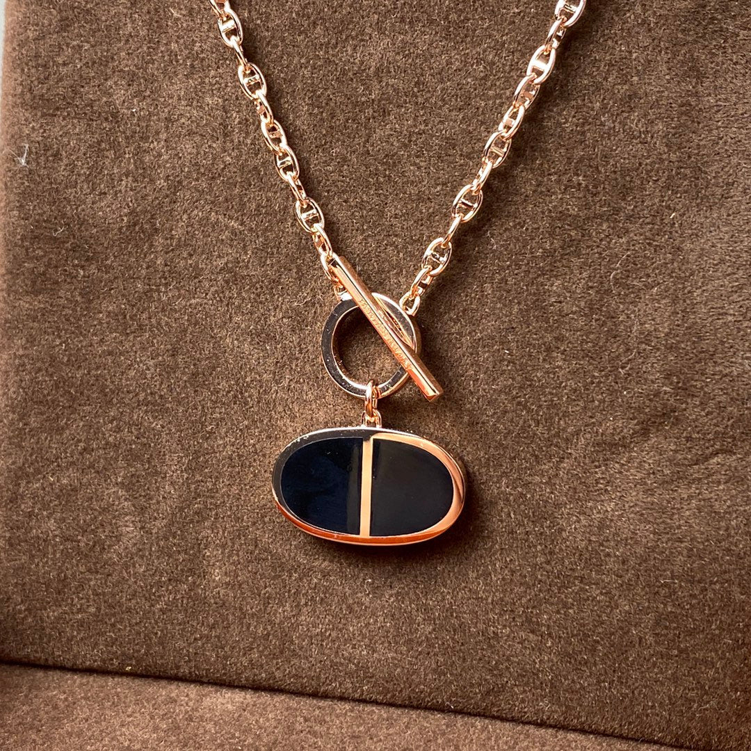 GlowCHAINE VERSO BLACK CERAMIC NECKLACE