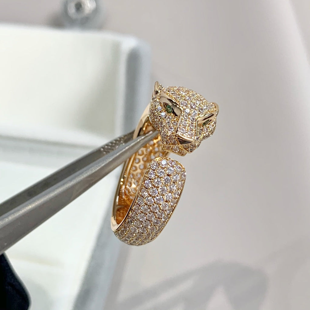 GlowPANTHERE PINK GOLD DIAMOND RING