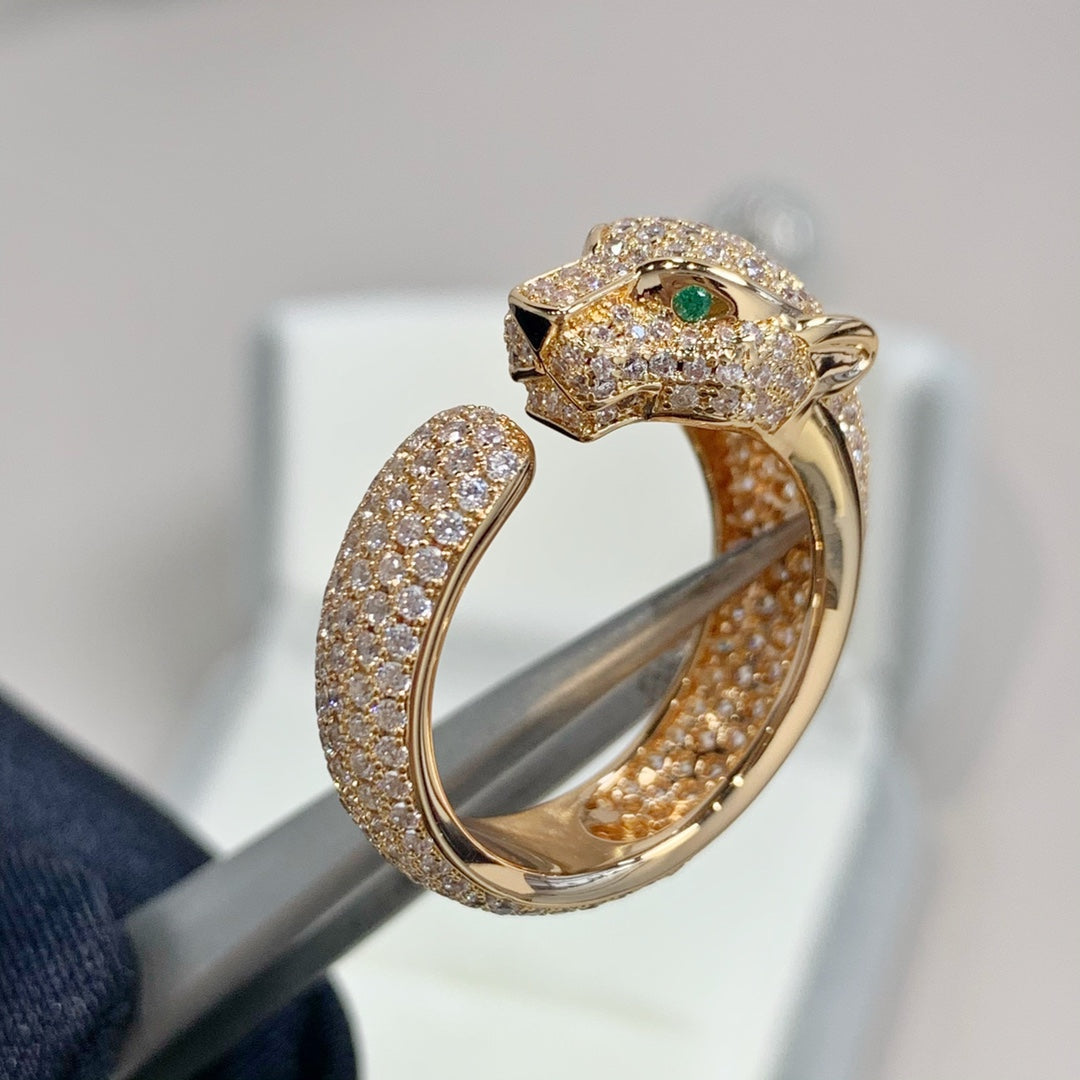 GlowPANTHERE PINK GOLD DIAMOND RING