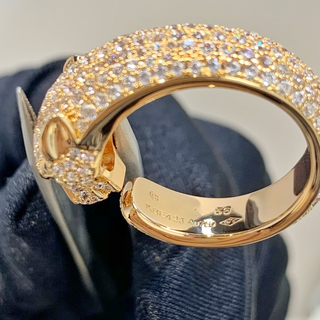 GlowPANTHERE PINK GOLD DIAMOND RING