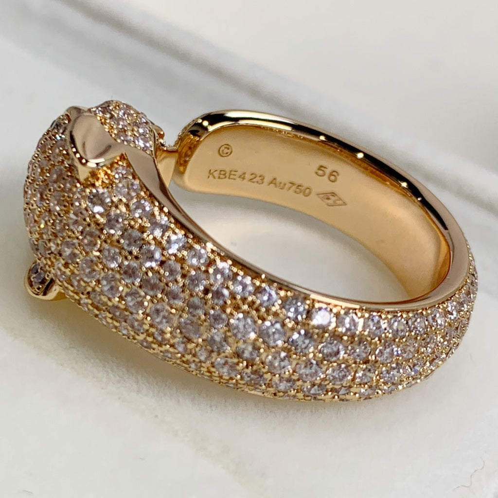 GlowPANTHERE PINK GOLD DIAMOND RING