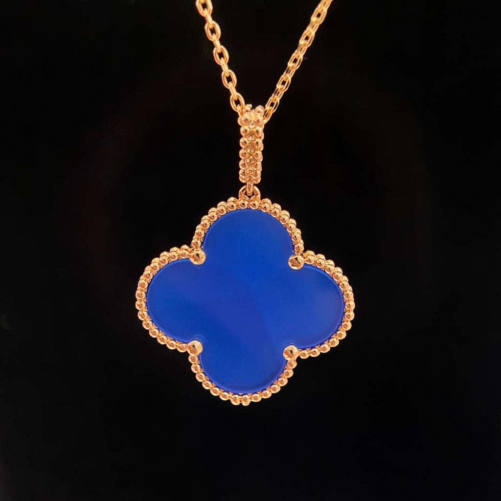 ¡®Glow¡¯CLOVER 25MM NECKLACE TURQUOISE ROSE GOLD