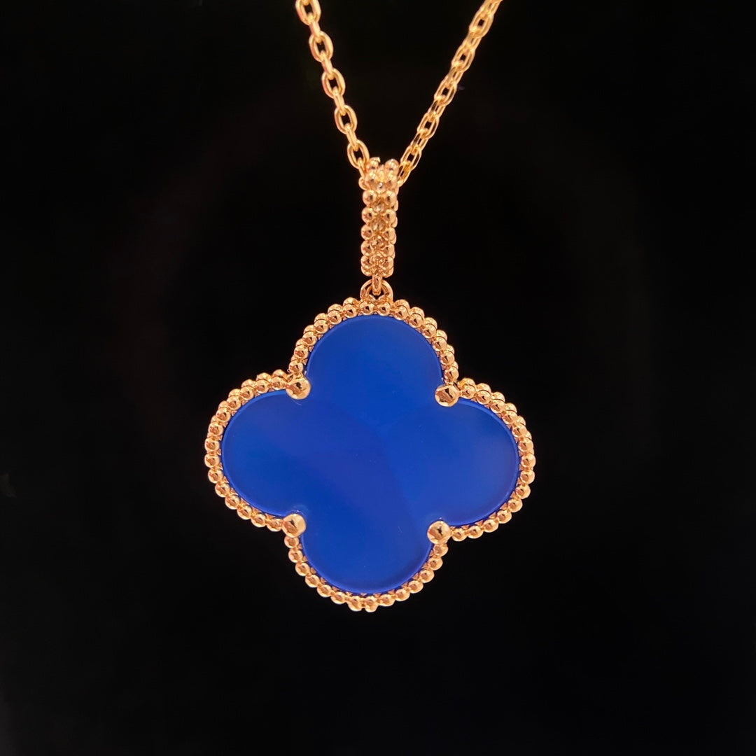 ¡®Glow¡¯CLOVER 25MM NECKLACE TURQUOISE ROSE GOLD