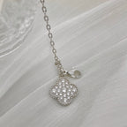 ¡®Glow¡¯CLOVER 5 MOTIFS SILVER DIAMONDS NECKLACE