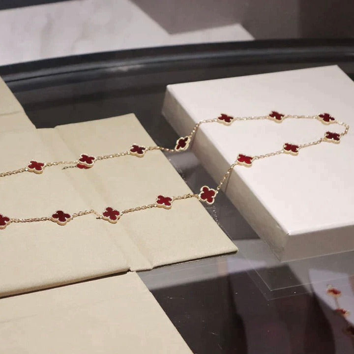 ¡®Glow¡¯CLOVER 20 MOTIFS CARNELIAN NECKLACE