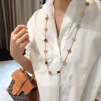 ¡®Glow¡¯CLOVER 20 MOTIFS DARK MOP DIAMOND  NECKLACE