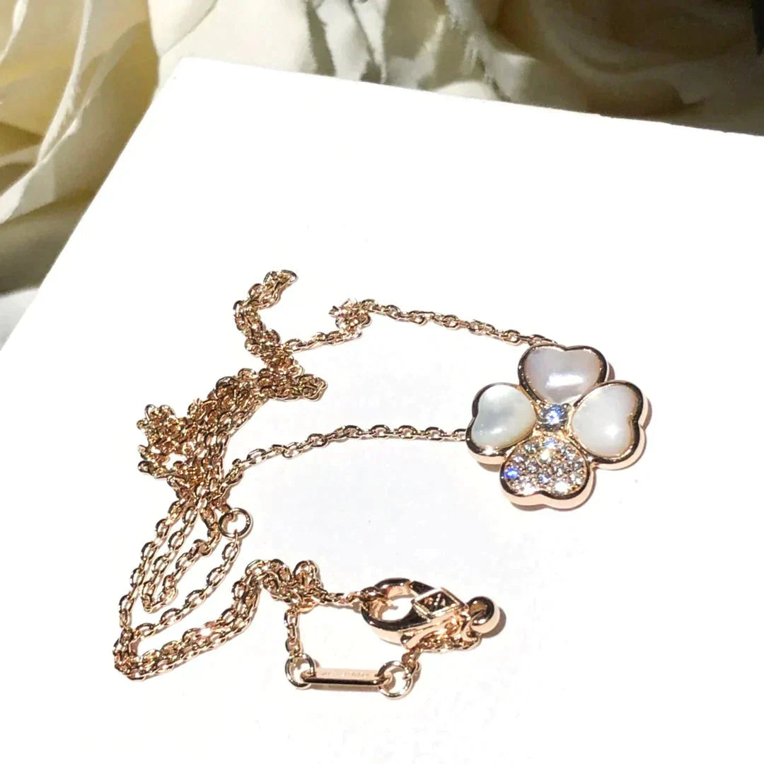 ¡®Glow¡¯CLOVER MOP DIAMOND ROSE GOLD NECKLACE