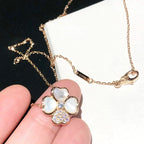 ¡®Glow¡¯CLOVER MOP DIAMOND ROSE GOLD NECKLACE