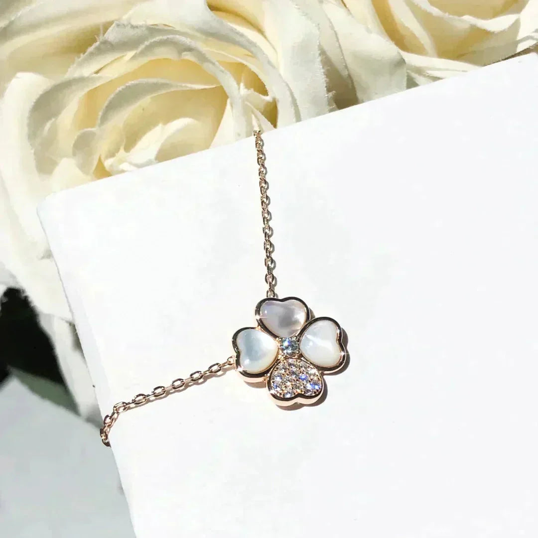 ¡®Glow¡¯CLOVER MOP DIAMOND ROSE GOLD NECKLACE