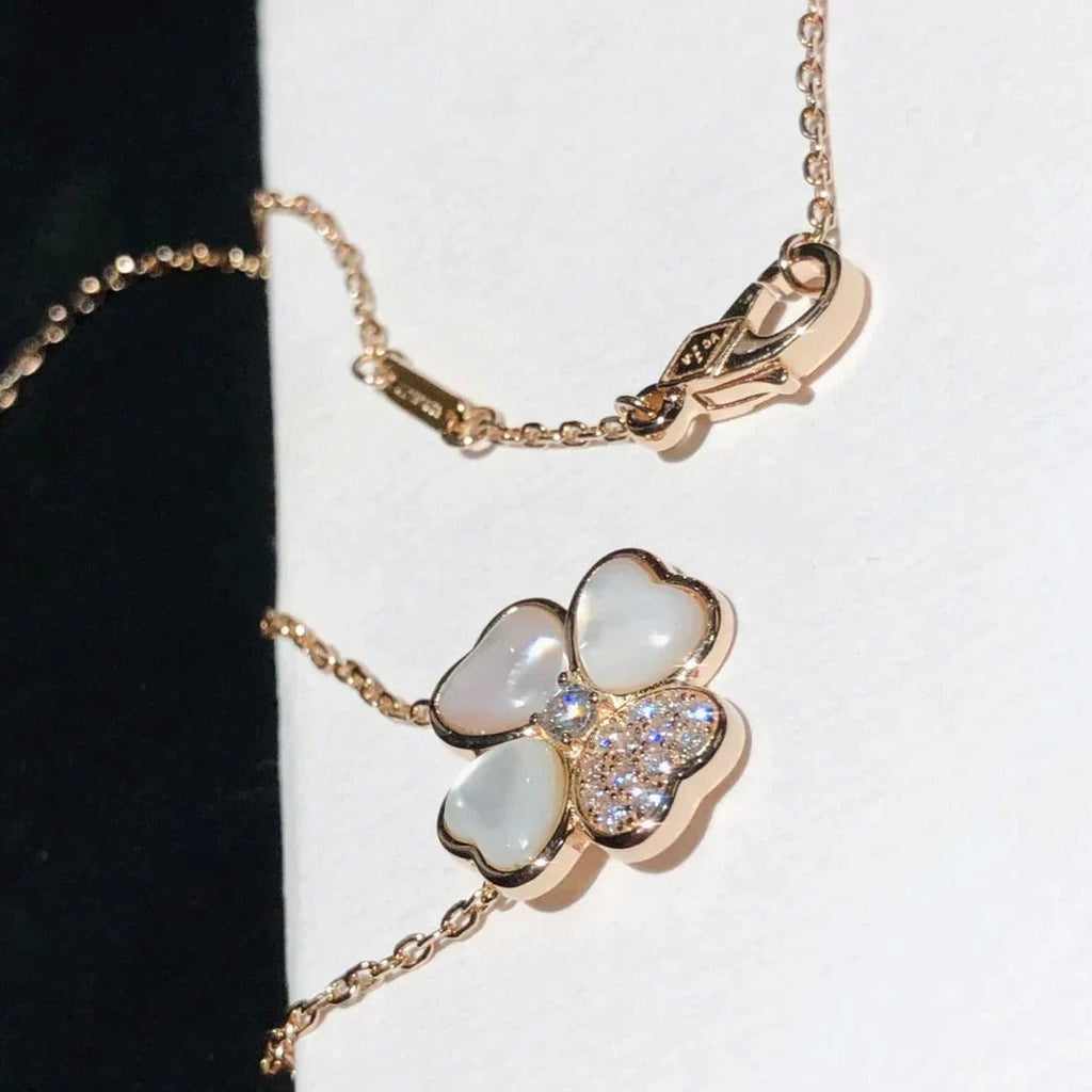 ¡®Glow¡¯CLOVER MOP DIAMOND ROSE GOLD NECKLACE