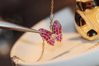 ¡®Glow¡¯BUTTERFLY RED DIAMOND ROSE GOLD NECKLACE