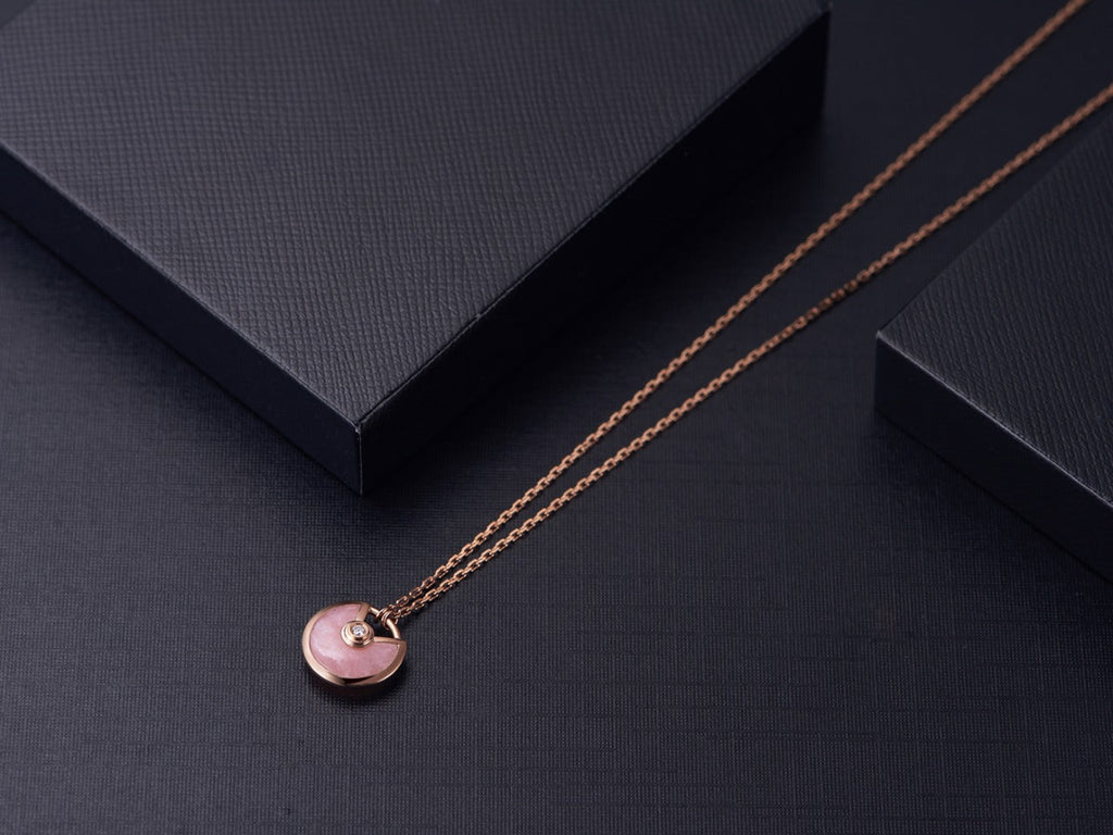 GlowAMULETTE ROSE GOLD PINK MOP NECKLACE