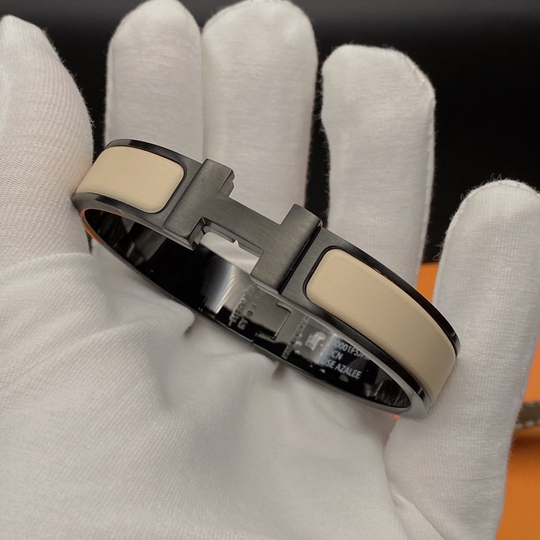 GlowH BRACELET 12MM BLACK BEIGE CERAMIC