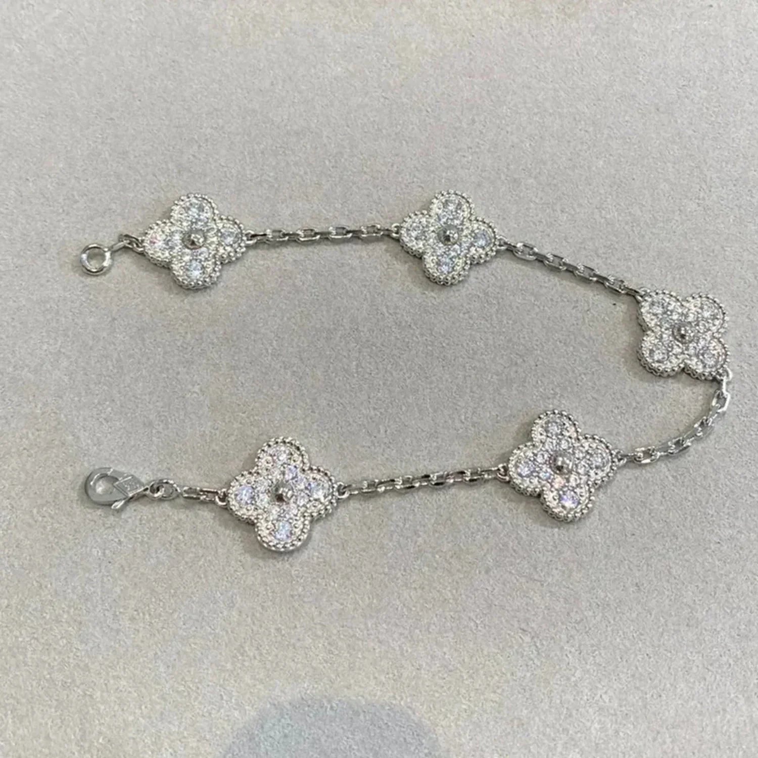 [Glow]New  CLOVER 5 MOTIF FULL DIAMOND BRACELET COLLECTION
