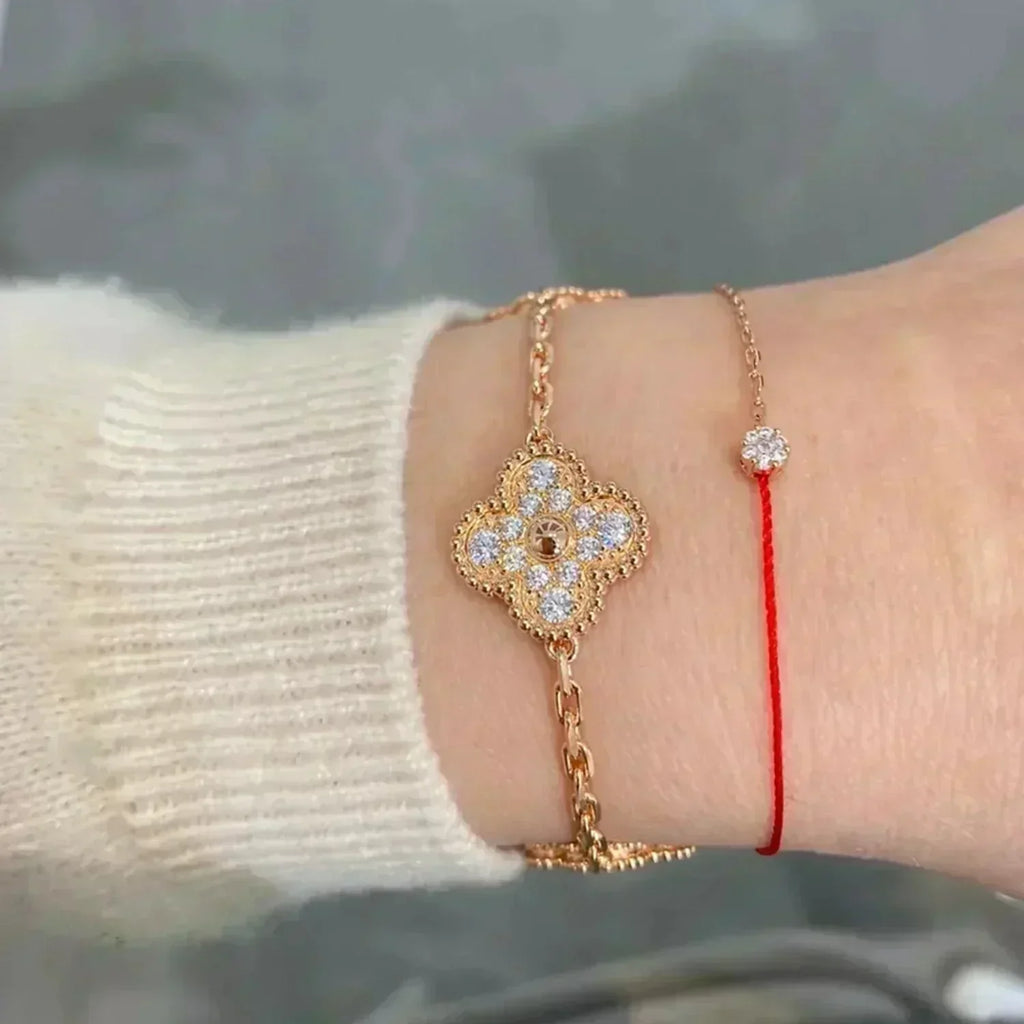 [Glow]New  CLOVER 5 MOTIF FULL DIAMOND BRACELET COLLECTION