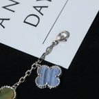¡®Glow¡¯CLOVER BRACELET 5 MOTIFS MOP CHALCEDONY SILVER