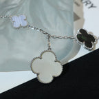 ¡®Glow¡¯CLOVER BRACELET 5 MOTIFS MOP CHALCEDONY SILVER