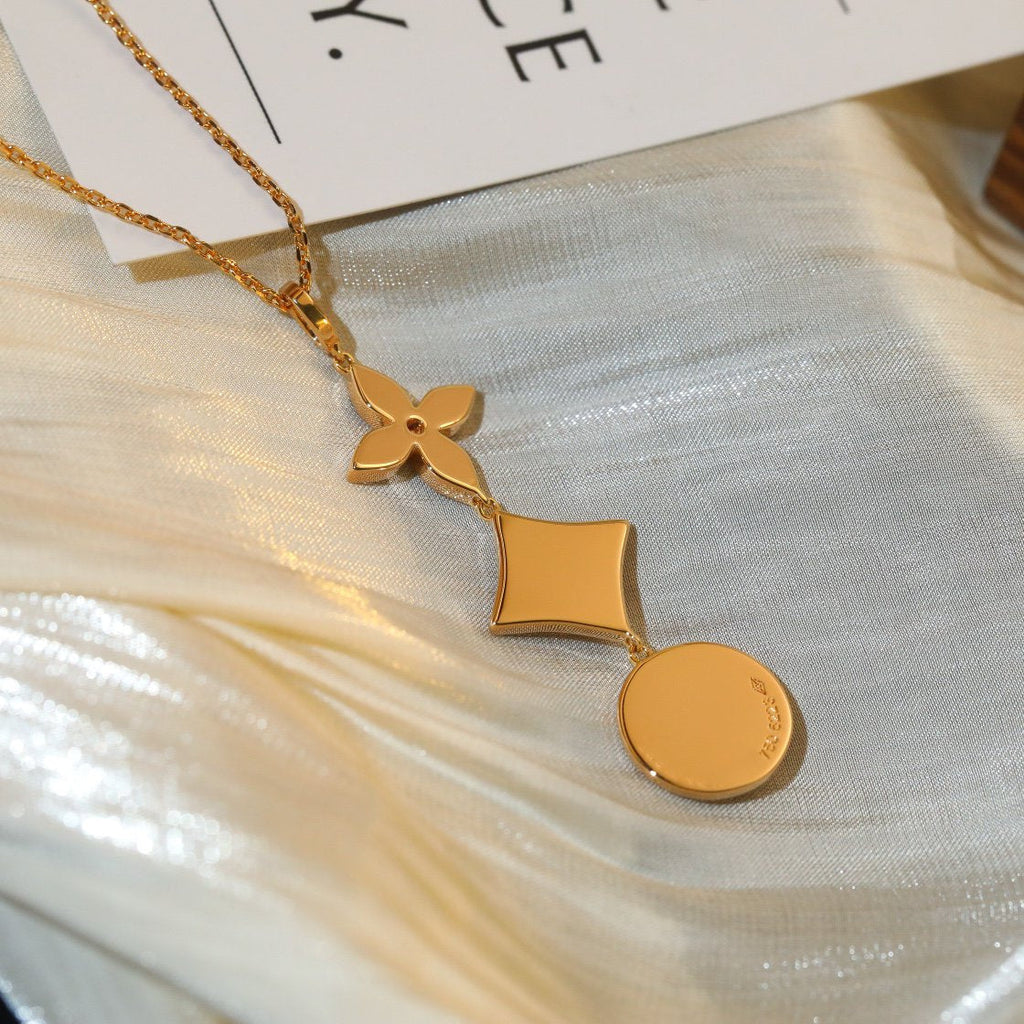 GlowSTAR AND SUN DIAMOND PINK GOLD NECKLACE