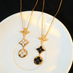 GlowSTAR AND SUN ONYX PINK GOLD NECKLACE