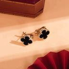 ¡®Glow¡¯CLOVER MEDIUM 1 MOTIFS  ONYX STUD EARRINGS