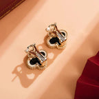 ¡®Glow¡¯CLOVER MEDIUM 1 MOTIFS  ONYX STUD EARRINGS