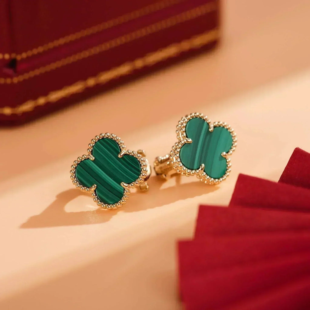 ¡®Glow¡¯CLOVER MEDIUM 1 MOTIFS MALACHITE  EARRINGS