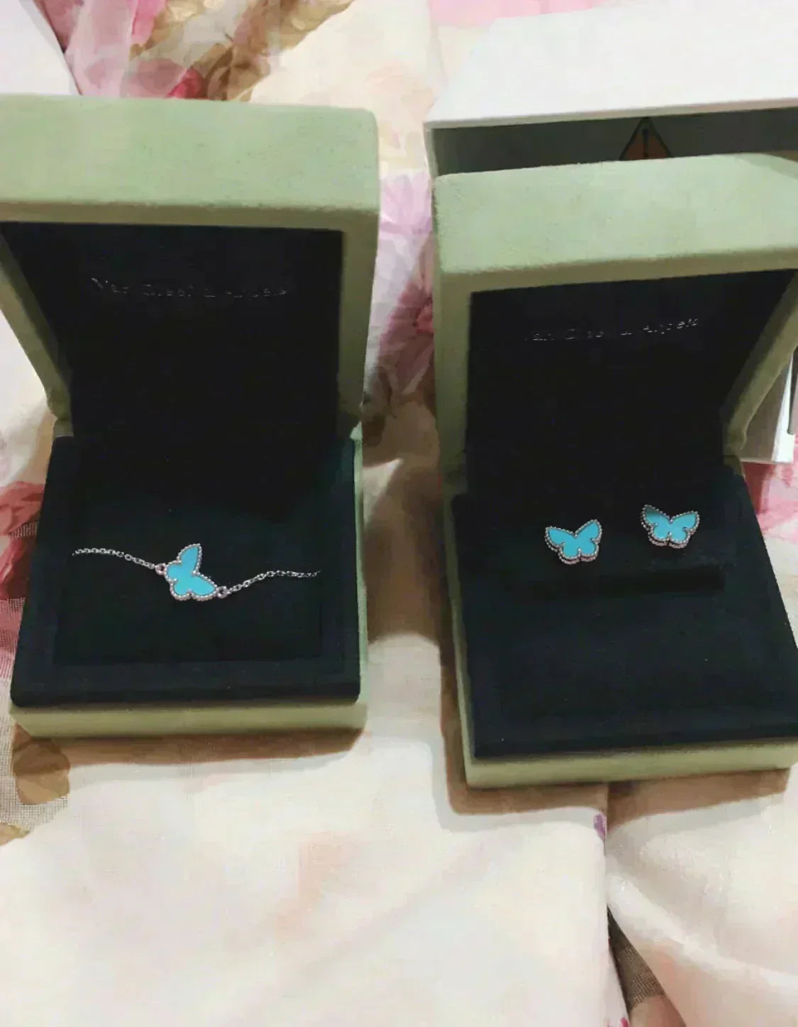 ¡®Glow¡¯BUTTERFLY TURQUOISE EARRINGS SILVER