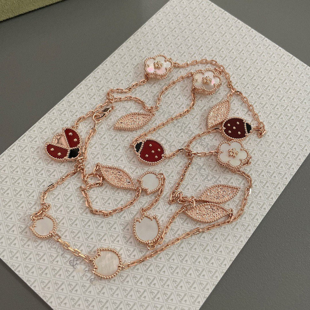 ¡®Glow¡¯LUCKY SPRING 15 MOTIFS ROSE GOLD NECKLACE