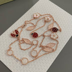 ¡®Glow¡¯LUCKY SPRING 15 MOTIFS ROSE GOLD NECKLACE