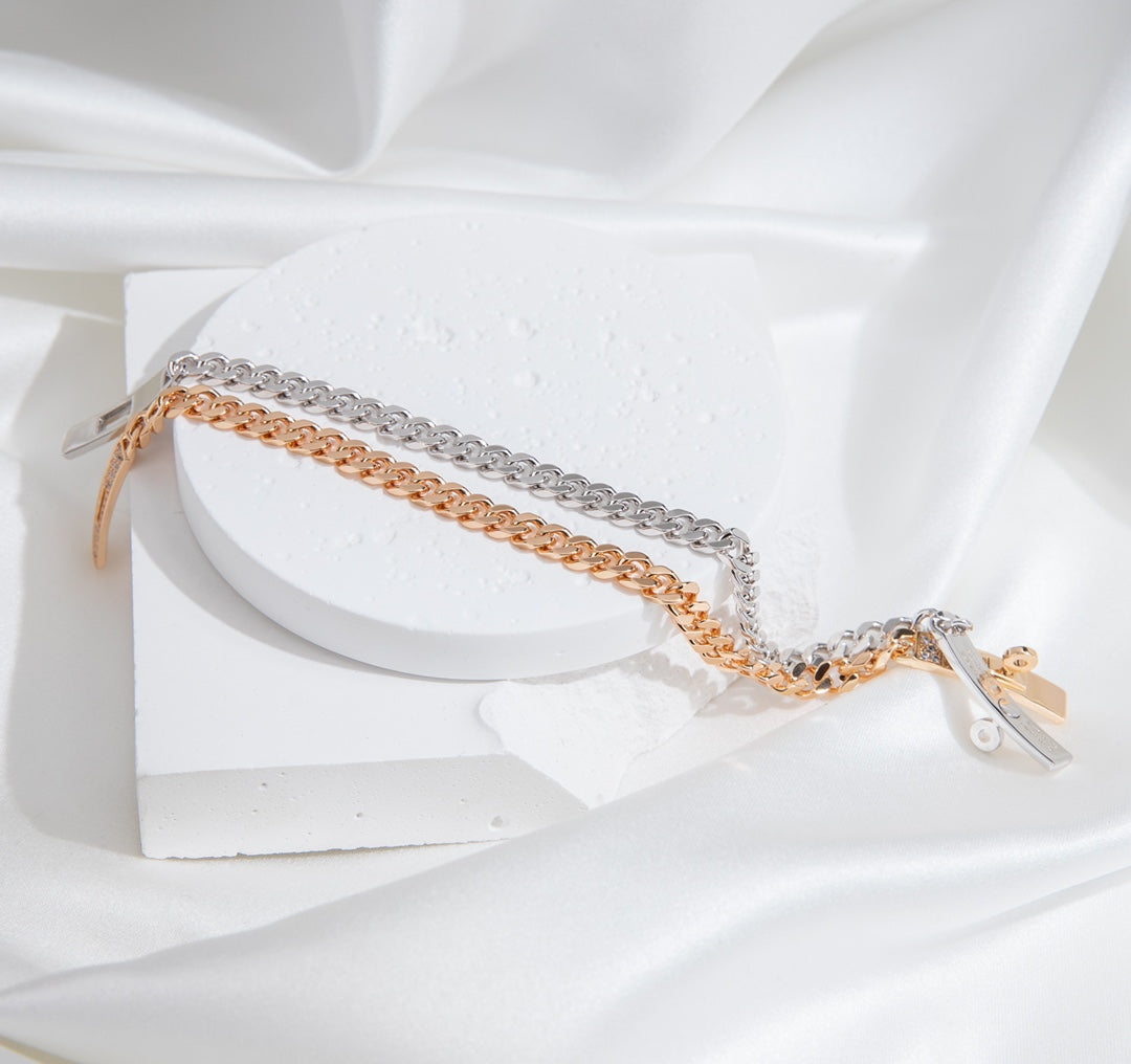 GlowKELLY CHAIN SILVER DIAMOND BRACELET