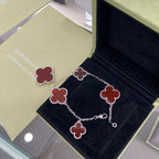 ¡®Glow¡¯CLOVER 5 MOTIFS SIVLER CARNELIAN BRACELET