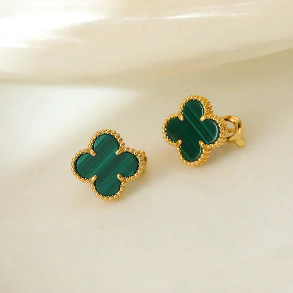¡®Glow¡¯CLOVER MEDIUM 1 MOTIFS MALACHITE  EARRINGS