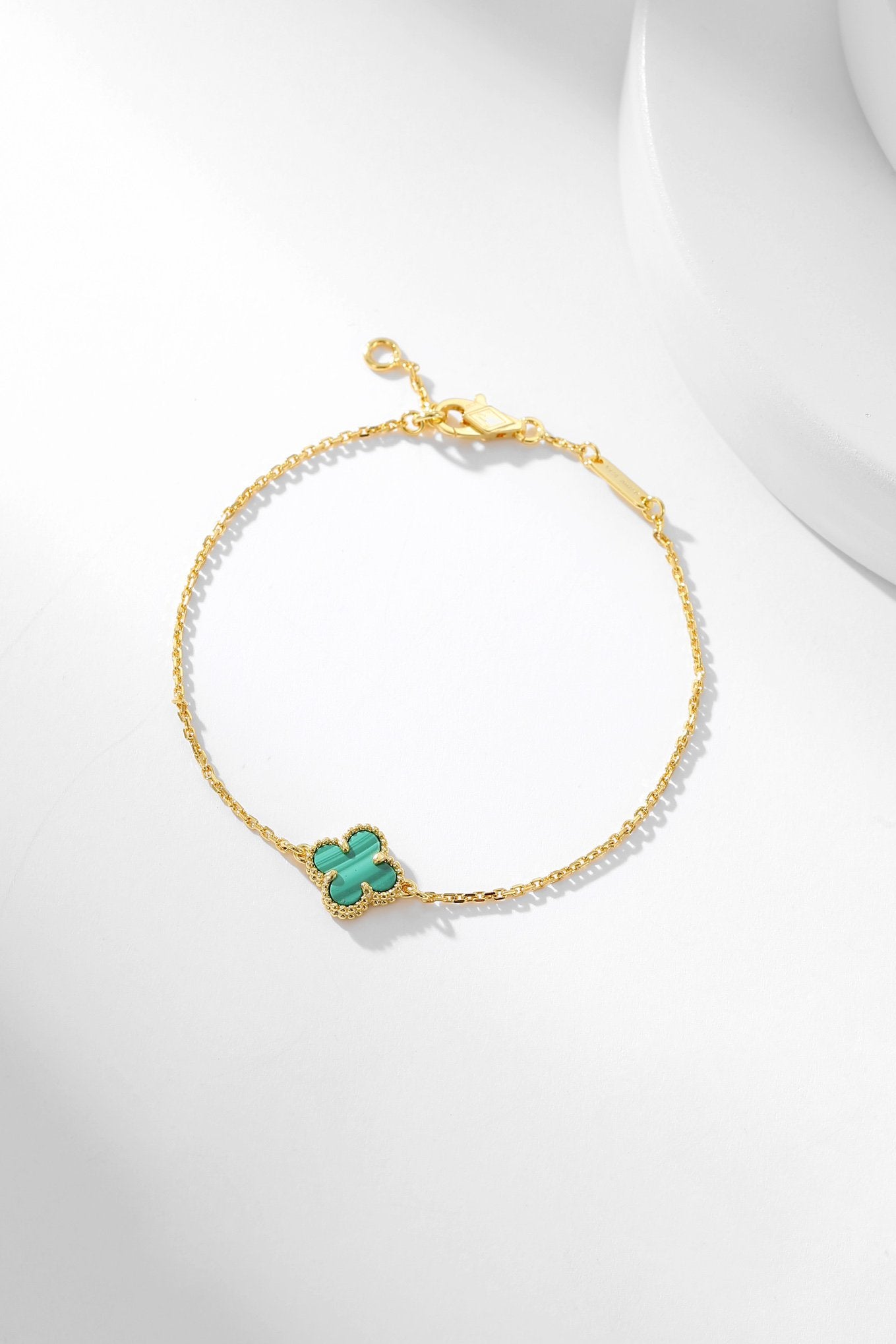 ¡®Glow¡¯CLOVER BRACELET MALACHITE 1 MOTIF