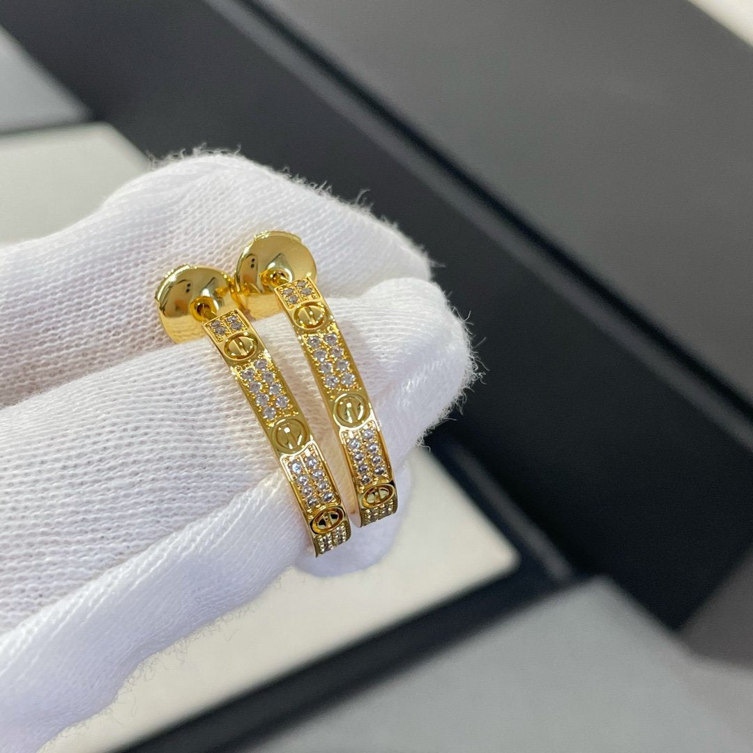 GlowLOVE DIAMOND GOLD HOOP EARRINGS
