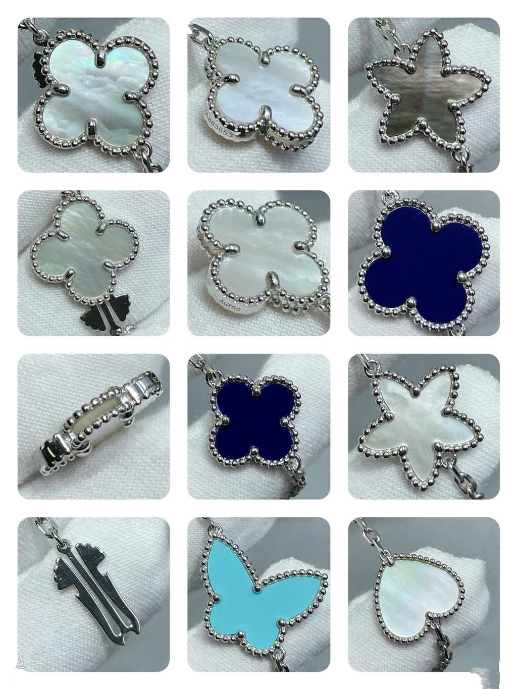 ¡®Glow¡¯LUCKY CLOVER SILVER 11 MOTIF NECKLACE