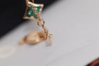GlowSTAR AND SUN 4 MOTIF PINK GOLD MALACHITE BRACELET