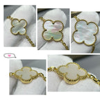 ¡®Glow¡¯CLOVER 16 MOTIF WHITE MOP GOLD NECKLACE