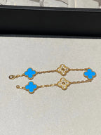 [Glow Jewelry] CLOVER 5 MOTIF BLUE AGATE BRACELET COLLECTION