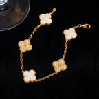 [Glow Jewelry]CLOVER WHITE PEARL MOP 5 MOTIF BRACELET COLLECTION