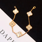 [Glow Jewelry]CLOVER WHITE PEARL MOP 5 MOTIF BRACELET COLLECTION