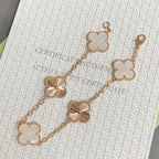 [Glow Jewelry]CLOVER WHITE PEARL MOP 5 MOTIF BRACELET COLLECTION