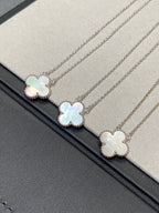 ¡®Glow¡¯CLOVER MEDIUM SILVER WHITE MOP NECKLACE