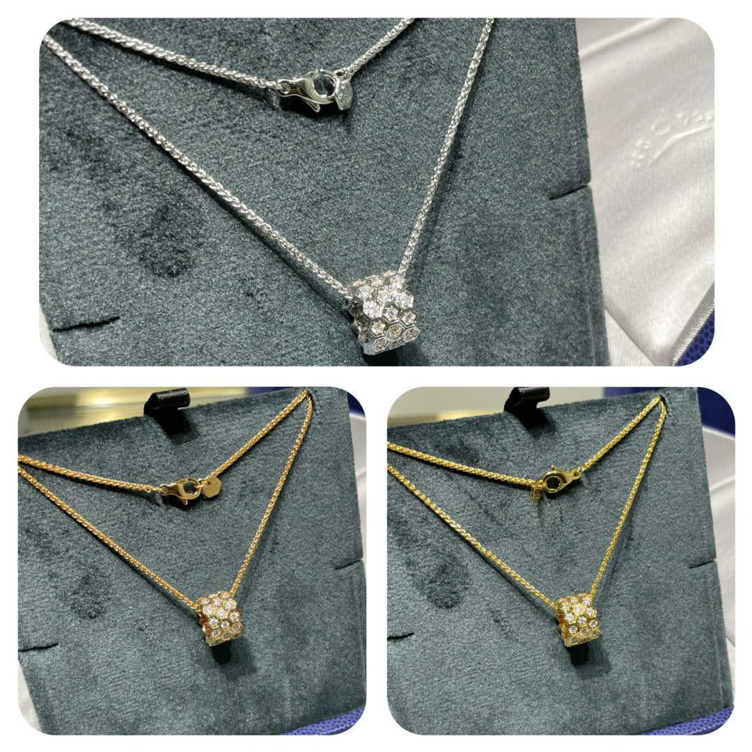 GlowBEE LOVE DIAMOND PAVED 3 ROW NECKLACE