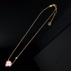 GlowCOLOR BLOSSOM PINK MOP SUN GOLD NECKLACE