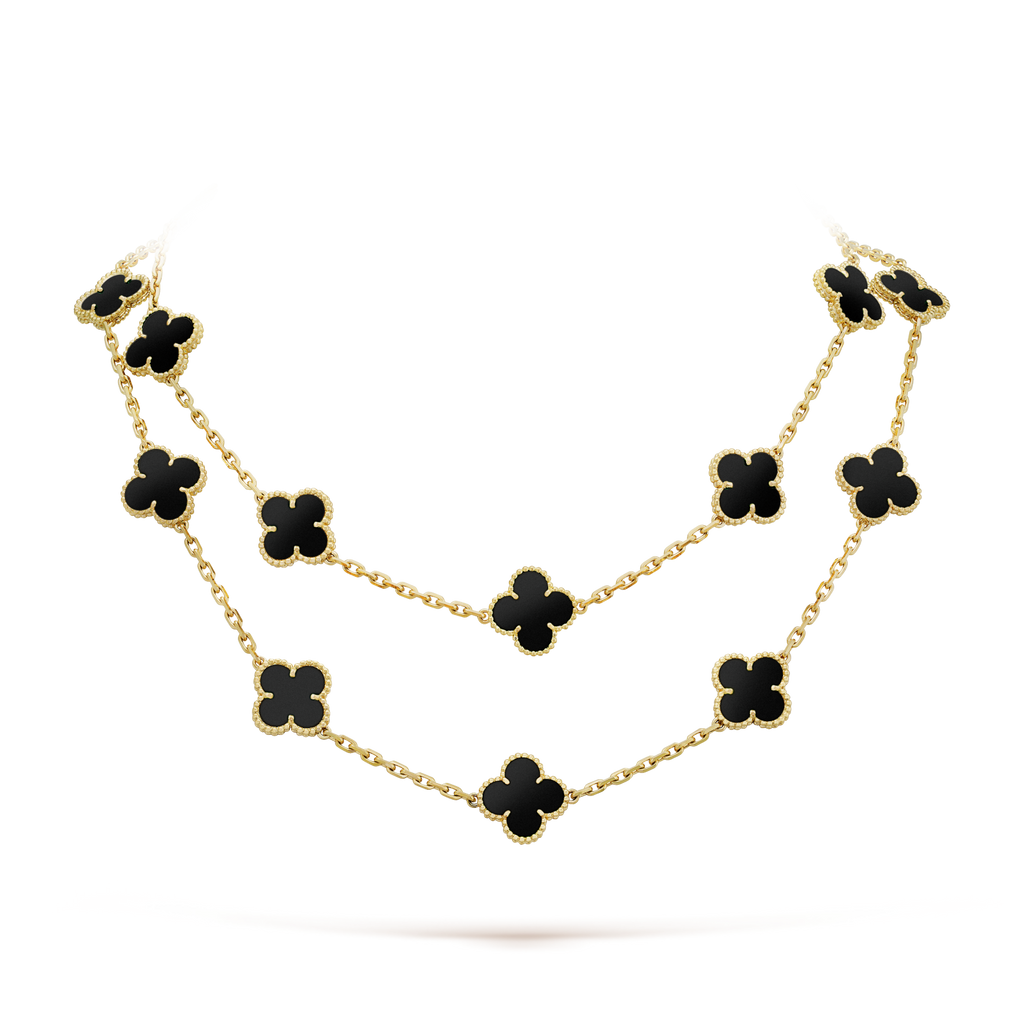 ¡®Glow¡¯CLOVER 20 MOTIFS ONYX NECKLACE