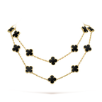 ¡®Glow¡¯CLOVER 20 MOTIFS ONYX NECKLACE