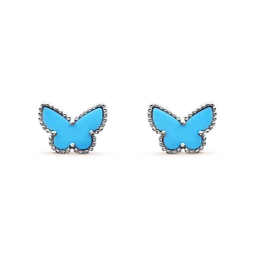 ¡®Glow¡¯BUTTERFLY TURQUOISE EARRINGS SILVER