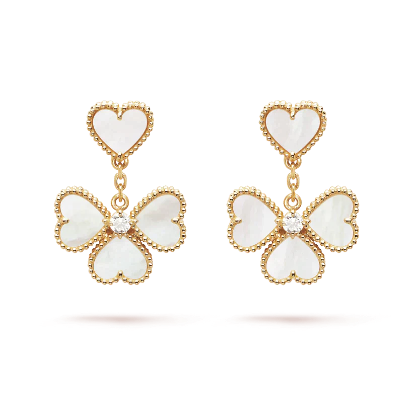 ¡®Glow¡¯CLOVER SWEET WHITE MOP EARRINGS